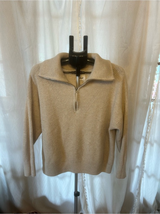 aerie Tops - aerie Women’s Sweater Zip-Front Knit in Beige Size Small